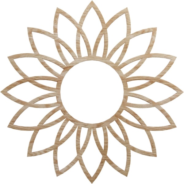 Ekena Millwork Daisy Wood Fretwork Pierced Ceiling Medallion, Red Oak, 22"OD x 7 5/8"ID x 3/8"T CMWP22X22X0375DARO - main